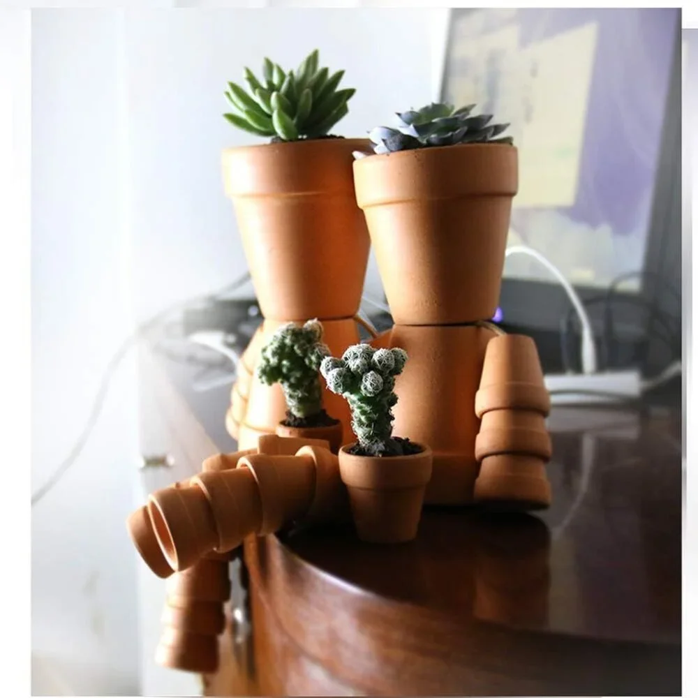 Mini Terracotta Pots with Drainage Holes - 1.5 inches Tiny Clay Nursery Pots for - Picture 5 of 5